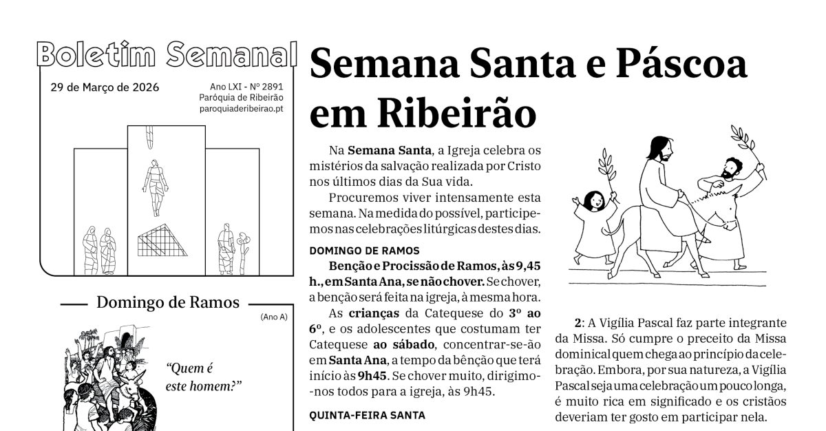 Boletim Semanal de 29-03-2026