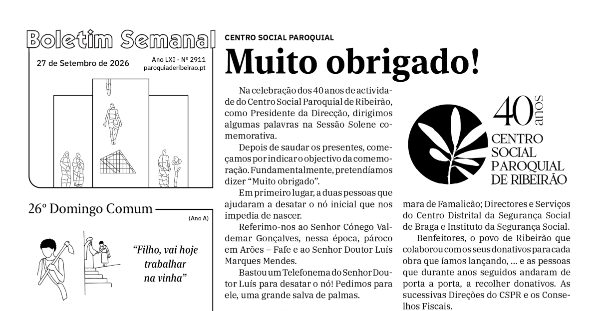 Boletim Semanal de 27-09-2026